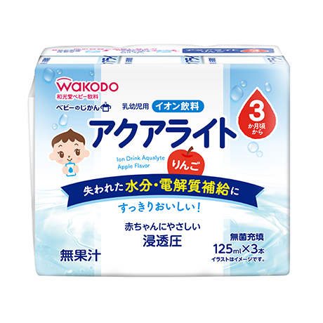 ベビーのじかん  アクアライト りんご 125ml×3P