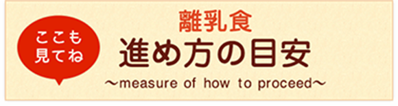 離乳食 進め方の目安