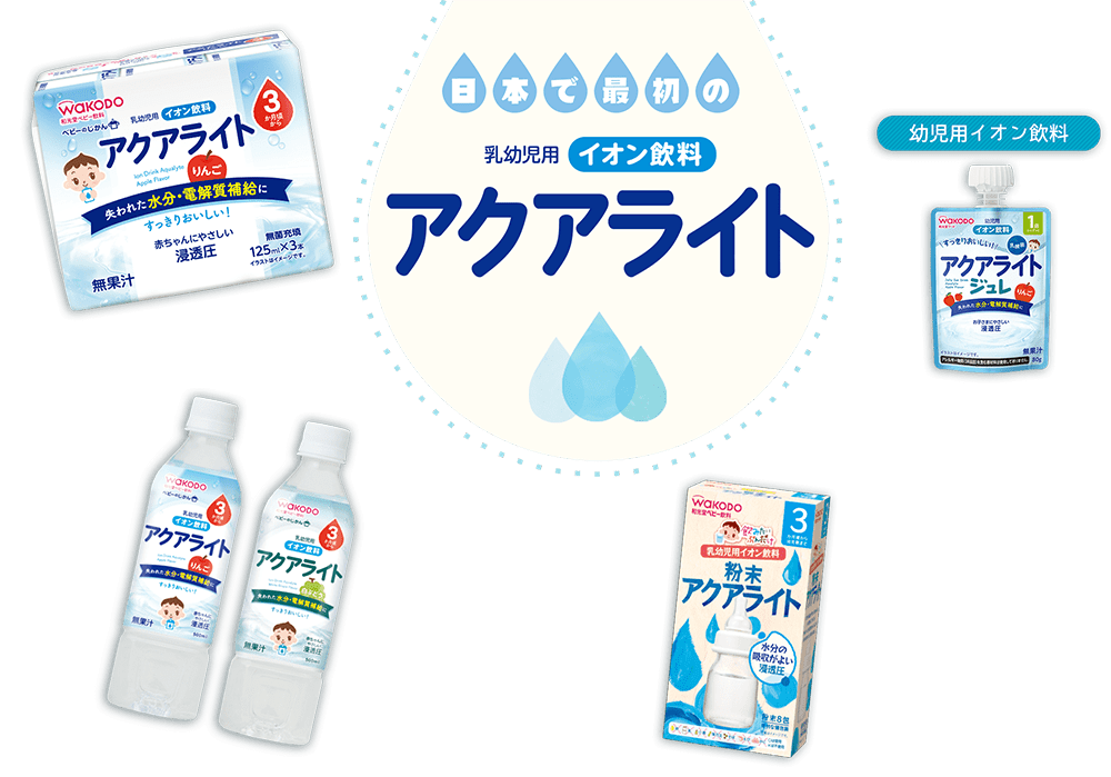 日本で最初の乳幼児用(yòng)イオン飲料アクアライト