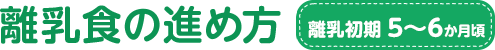 離乳食の進め方 離乳初期　5～6か月頃