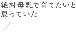 絶対母乳で育てたいと思っていた